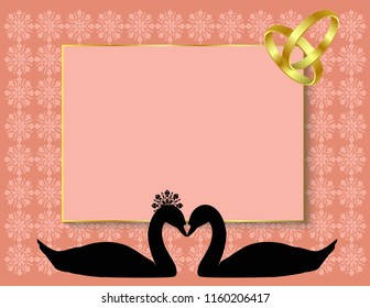 Swans silhouette isolated