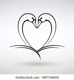 swans symbol of love and fidelity on a light background