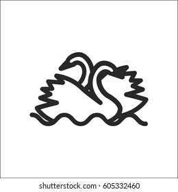 swans vector icon in simple outline style. This icon are perfect for your websites and applications.