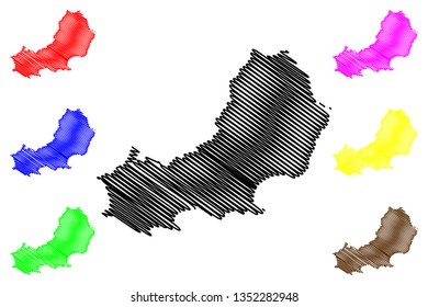 Swansea Cynon Taf (United Kingdom, Wales, Cymru, Principal areas of Wales) map vector illustration, scribble sketch City and County of Swansea  map