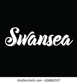 swansea, text design. Vector calligraphy. Typography poster. Usable as background.