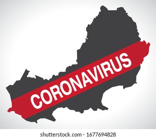Swansea WALES UK principal area map with Coronavirus warning illustration