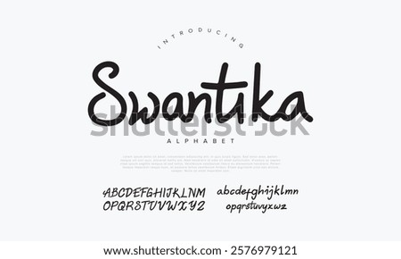 Swantika handwrite font Calligraphy Logotype Script Brush Font Type Font lettering handwritten