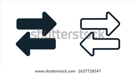 Swap Arrow Icons. Bold and Outline Exchange Direction Symbols