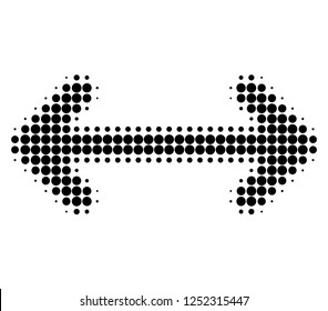 Swap arrows halftone dotted icon. Halftone pattern contains round points. Vector illustration of swap arrows icon on a white background.
