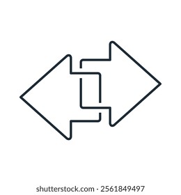  Swap the arrow.Switch function. Change decision making, transfer or exchange .Vector linear icon illustration isolated on white background.