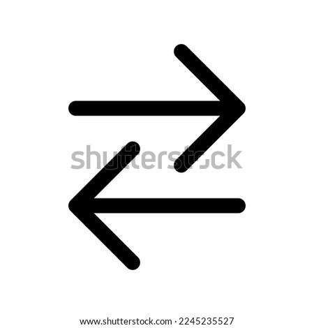 Swap horizontal arrow icon line isolated on white background. Black flat thin icon on modern outline style. Linear symbol and editable stroke. Simple and pixel perfect stroke vector illustration