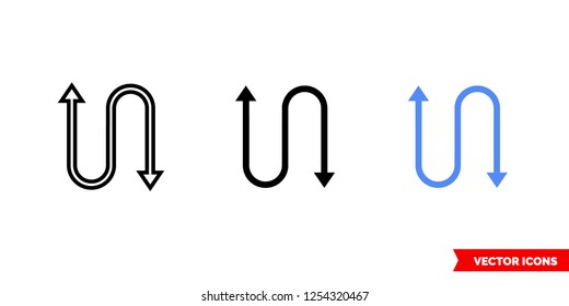 Swap icon of 3 types: color, black and white, outline. Isolated vector sign symbol.