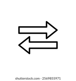 Swap icon Black and white outline vector