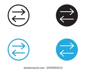 Swap icon black and white vector outline sign