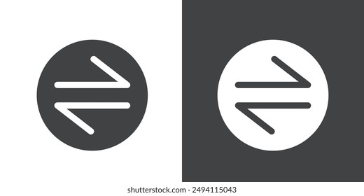 swap Icon Flat set in black and white color outline vector