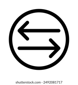 Swap icon linear logo mark in black and white