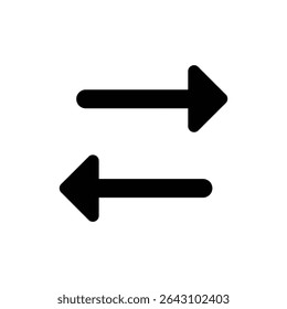 Swap Icon with Two Arrows Opposite Directions Symbol Image