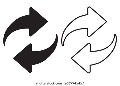 ícone de troca vetor. switch . troca com duas setas. ícones de seta de troca. duas setas em direções opostas símbolo. ícone de vetor de troca. ícone de transferência de circulação. ilustração de vetor