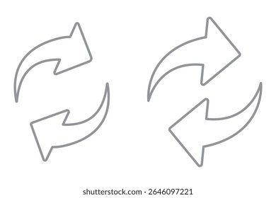 swap icon vector.  swap icon with two arrows. exchange arrow icons. two arrows in opposite directions symbol. interchange vector icon.  transfer icon. vector illustration