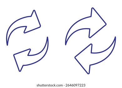 swap icon vector.  swap icon with two arrows. exchange arrow icons. two arrows in opposite directions symbol. interchange vector icon.  transfer icon. vector illustration