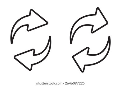 swap icon vector.  swap icon with two arrows. exchange arrow icons. two arrows in opposite directions symbol. interchange vector icon.  transfer icon. vector illustration