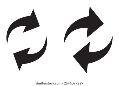 swap icon vector.  swap icon with two arrows. exchange arrow icons. two arrows in opposite directions symbol. interchange vector icon.  transfer icon. vector illustration