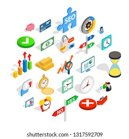 Swap icons set. Isometric set of 25 swap vector icons for web isolated on white background