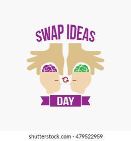 Swap Ideas Day Logo Design Template. Vector Illustration. Flat Style Design