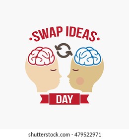 Swap Ideas Day Logo Design Template. Vector Illustration. Flat Style Design