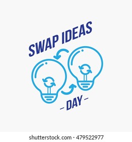 Swap Ideas Day Logo Design Template. Vector Illustration. Flat Style Design