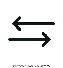 Swap isolated icon, compare arrows left right linear icon, invert outline vector icon with editable stroke