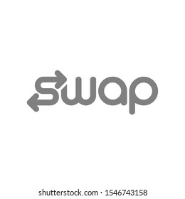 Swap Logo Concept, Clever Typography Logo Design Vector