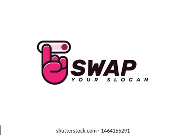 Swap Money Transfer Logo Design. Isolated On White Background. 