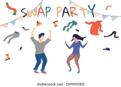 Swap party vector illustration for banners or invitations.