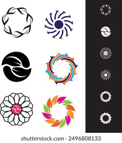 Swap Spin Switch rotate logo design with motion balance yin yang style rotation