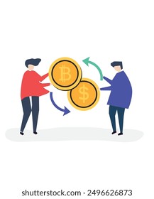 Swap, swapping currency - illustration and sign