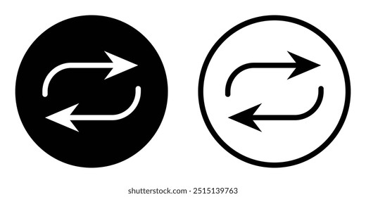 Vektorsymbolsatz austauschen. Symbol wiederholen. Aktualisierungszeichen Wiederholungspfeil. Synchronisieren, erneut ausführen, austauschen, ersetzen, erneuern, wechseln, umkehren.