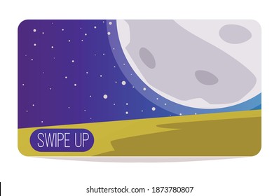 Swapping screen design for site or application with space and cosmos objects, flat cartoon vector illustration. Banner for space and astronautical game.