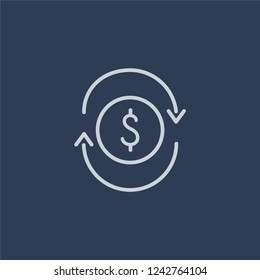 Swaps icon. Trendy flat vector line Swaps icon on dark blue background from business   collection. 