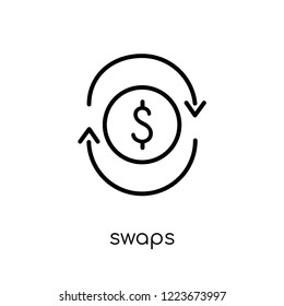 Swaps icon. Trendy modern flat linear vector Swaps icon on white background from thin line business collection, editable outline stroke vector illustration