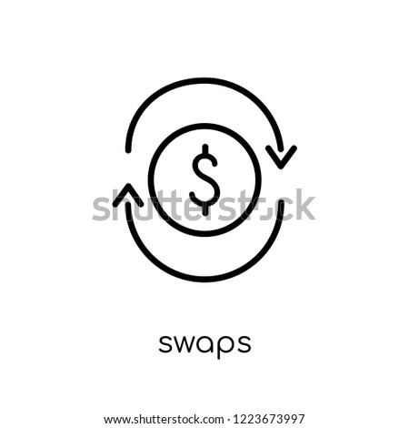 Swaps icon. Trendy modern flat linear vector Swaps icon on white background from thin line business collection, editable outline stroke vector illustration