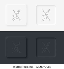 Sward fighting games retro. Neumorphic style button line icon