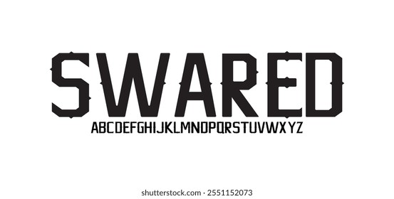 Swared, font alphabet. Abstract modern urban alphabet fonts. Typography sport, game, technology, fashion, logo font