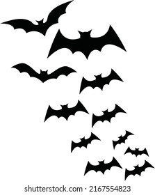 Swarm of Bats Halloween Spooky Vector