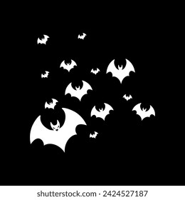 Swarm of bats icon. Flat style. Vector icons