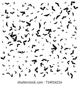 Swarm of bats on the white background.