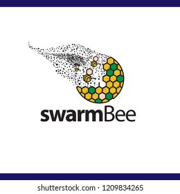 swarm bee logo vector element. bee vector template