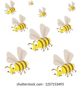 a swarm of bees set insects