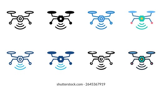 Swarm Drones icon set multiple style collection 
