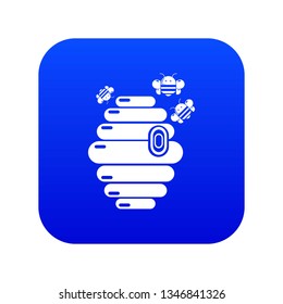 Swarm icon blue vector isolated on white background