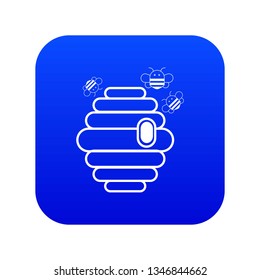 Swarm icon blue vector isolated on white background