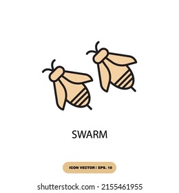 swarm icons  symbol vector elements for infographic web