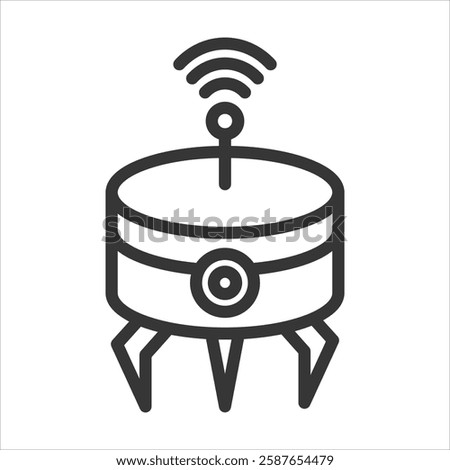 Swarm Robotic Outline Icon Vector Illustration