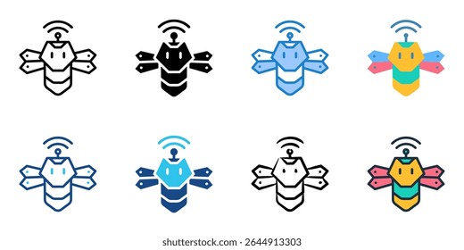 Swarm Robotics icon set multiple style collection 
